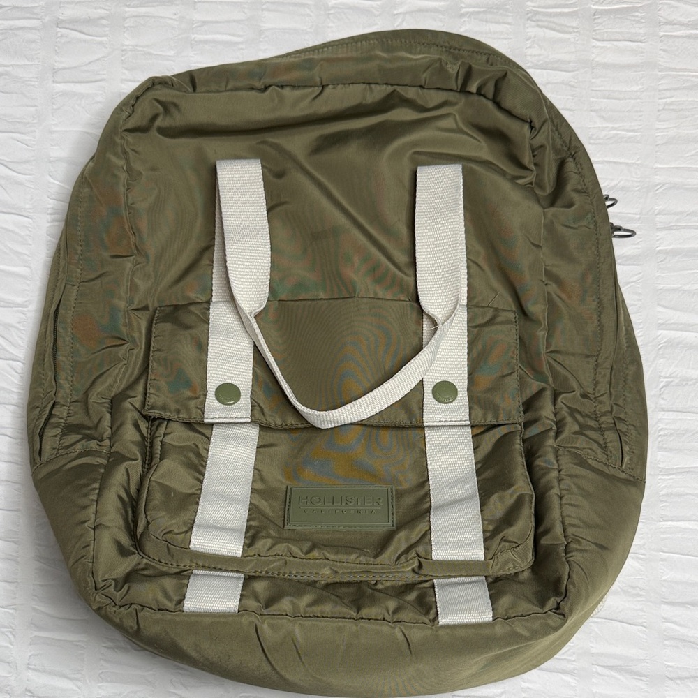 Hollister Olive Green Backpack - Casual Everyday Bag